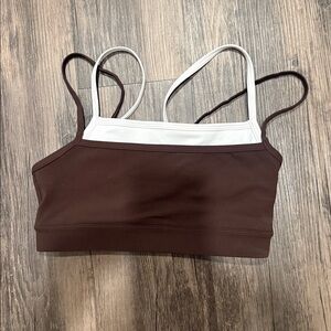 YPB brown layered sports bra